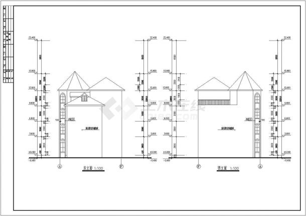 某现代复式别墅建筑方案设计详细施工CAD图纸-图二