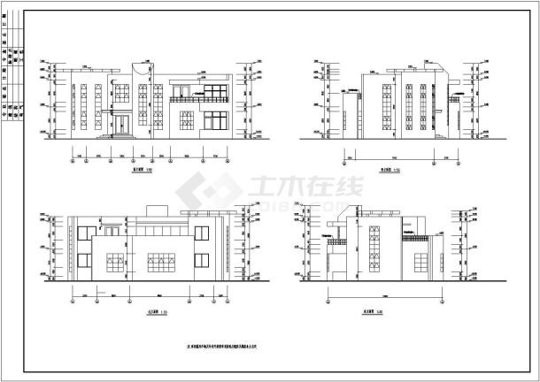 某现代二套豪华型别墅建筑方案设计详细施工CAD图纸-图二