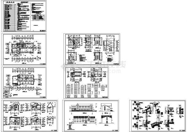 某现代度假村别墅建筑方案设计施工详细CAD图纸-图一