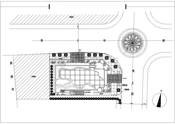 某老城区商厦超市建筑设计施工方案CAD图纸-图二