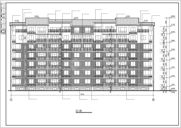 某老城区小型居民商住楼建筑设计方案CAD图纸-图二