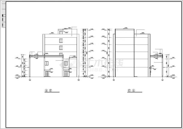某老城区单位食堂综合楼建筑设计方案CAD图纸-图一