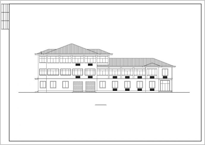 某老城区收费站综合楼建筑设计方案CAD图纸_图1