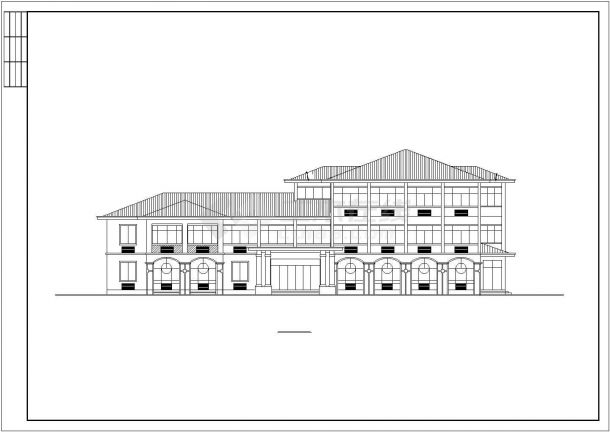 某老城区收费站综合楼建筑设计方案CAD图纸-图二