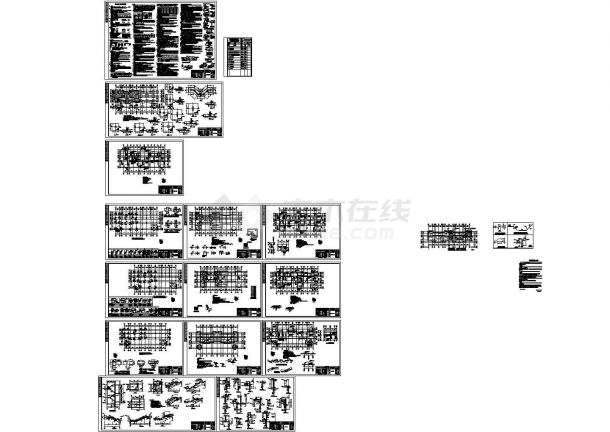 郑州市某别墅区3层豪华别墅结构设计CAD图纸-图一