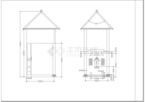 某兄弟型小农家住宅建筑详细设计方案施工CAD图纸-图二