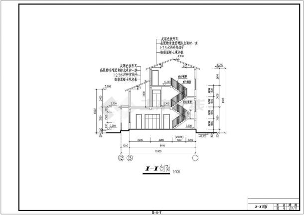 某农村农民农民小康楼建筑详细设计方案施工CAD图纸-图二