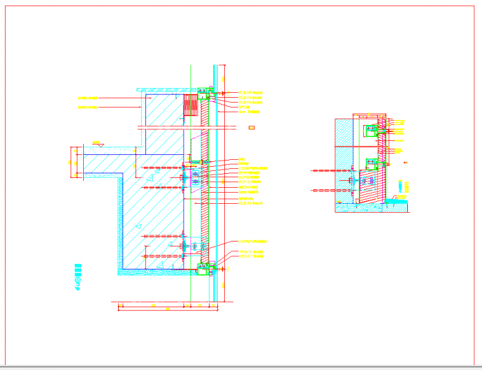 某地小单元幕墙施工节点详图CAD图纸_图1