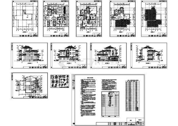 某独栋小户型别墅建筑详细设计方案施工CAD图纸-图一