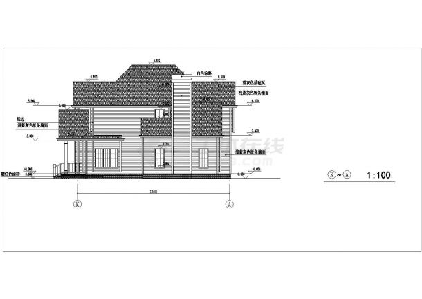 某现代豪华别墅建筑施工设计全套方案CAD图纸-图二