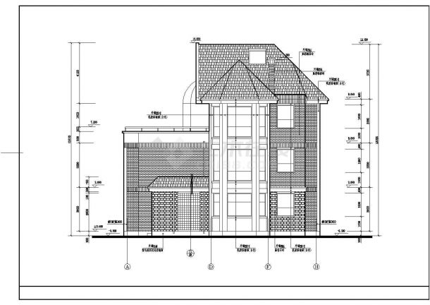 达华庄园别墅建筑详细设计方案施工CAD图纸-图二