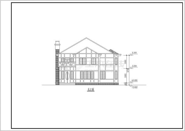 某地区现代小户型别墅建筑设计详细方案施工CAD图纸-图二