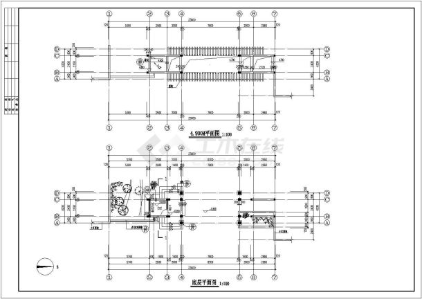 某地区现代别墅小区特色大门建筑设计详细方案施工CAD图纸-图二