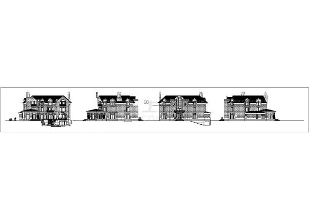 某地区现代经典户型别墅建筑外立面设计详细方案施工CAD图纸-图二
