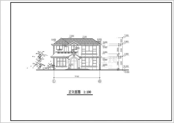 某经典豪华大户型别墅建筑完整施工设计方案CAD图纸-图二