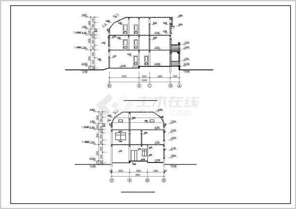 某现代豪华大户型别墅建筑全套施工方案设计CAD图纸-图二