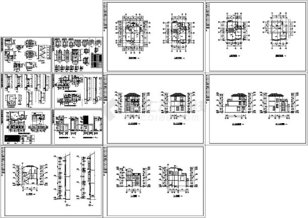 某现代豪华私人别墅区建筑施工设计方案CAD图纸-图一