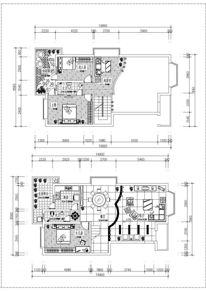 某经典豪华私人别墅建筑平面施工设计方案CAD图纸_图1