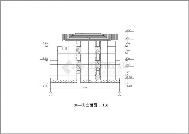 某地区现代豪华私人别墅建筑施工设计方案CAD图纸-图二