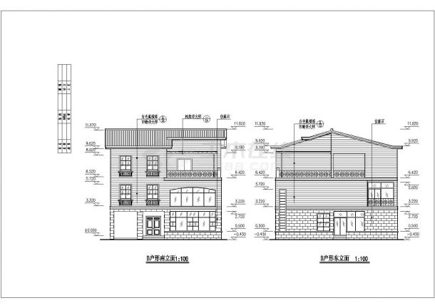 某地区现代豪华私人别墅建筑全套施工设计方案CAD图纸-图二