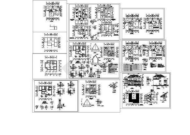 某地区现代经典豪华别墅建筑方案设计总施工CAD图纸-图一
