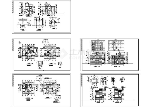 某地区现代经典豪华别墅建筑方案设计施工CAD图纸-图一