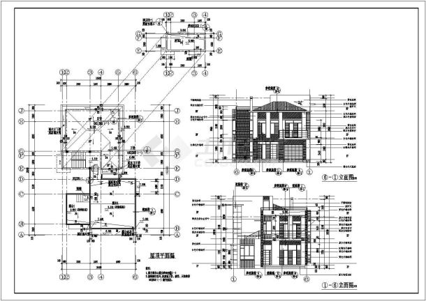 某地区现代经典别墅建筑全套方案设计施工CAD图集-图二
