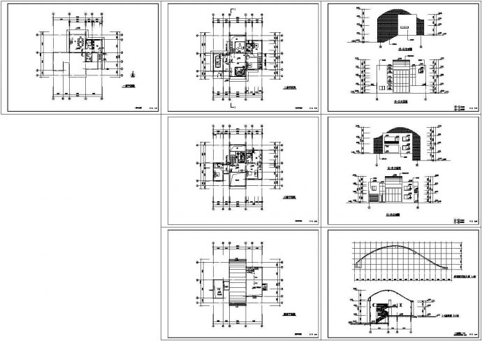 某地区经典样板型别墅建筑初步设计方案施工CAD图纸_图1