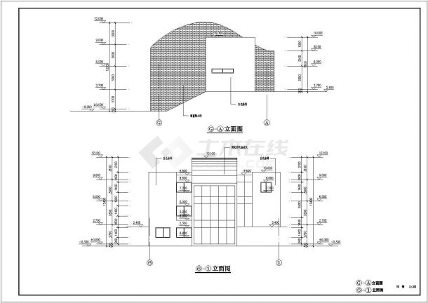 某地区经典样板型别墅建筑初步设计方案施工CAD图纸-图二