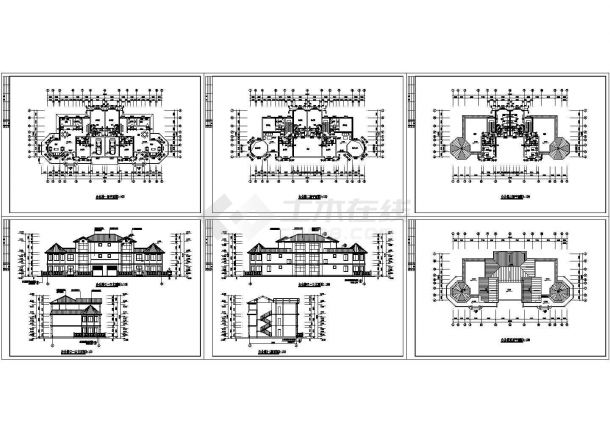 某地区经典大户型办公别墅建筑结构设计方案施工CAD图纸-图一