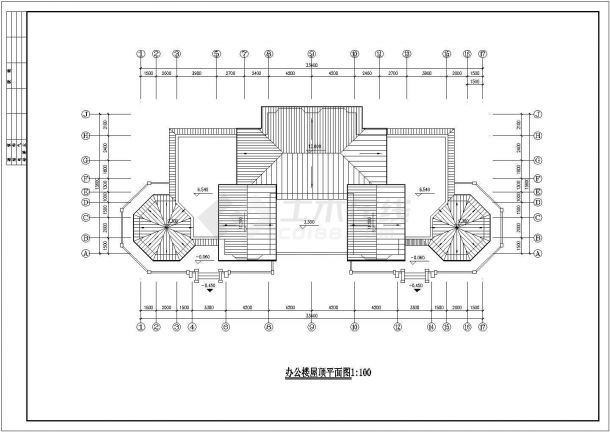 某地区经典大户型办公别墅建筑结构设计方案施工CAD图纸-图二