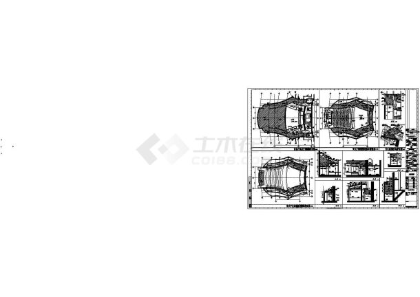 浙江地区某大型话剧院全套建筑设计CAD图纸-图一