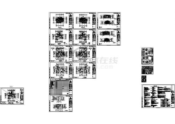 深圳福田区某2层豪华别墅全套建筑设计CAD图纸-图二