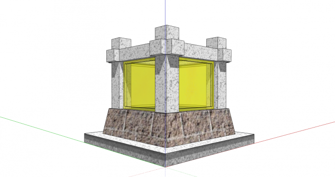 现代大理石材质地灯su模型_图1