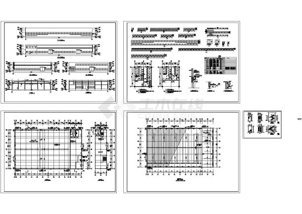 厂房设计_某经典标准小型工业厂房建筑全套设计施工CAD图纸-图一