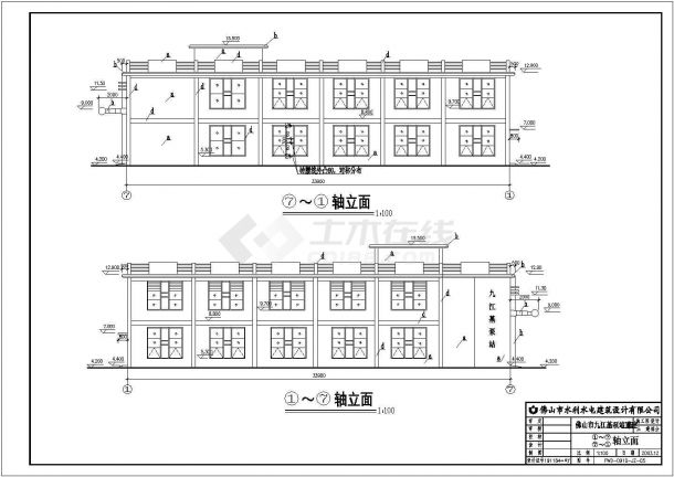 厂房设计_某经典标准泵站主厂房建筑完整设计施工CAD图纸-图二