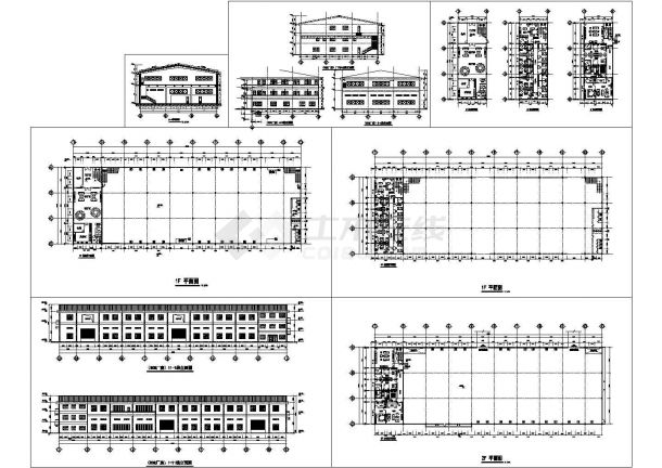 某经典标准两层工业及三层宿舍建筑完整设计施工CAD图纸-图一