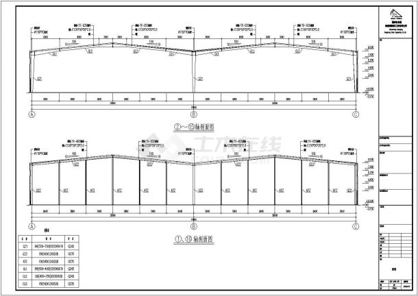 厂房设计_某经典标准型公司90mX70m厂房设计施工CAD图纸-图二