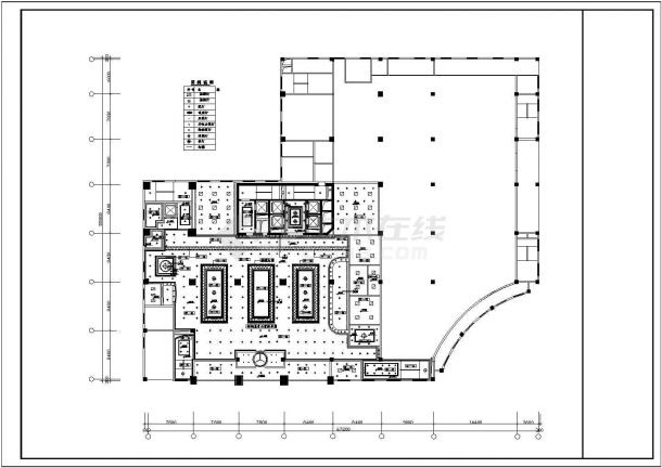 某老城区四星酒店大堂建筑设计方案CAD图纸-图一