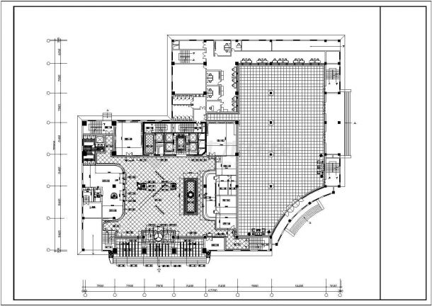 某老城区四星酒店大堂建筑设计方案CAD图纸-图二