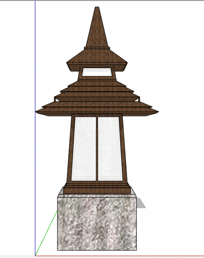 宝塔形复古景区景观灯的SU模型_图1