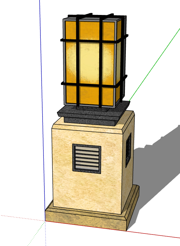 灯座可做商场通风口景观灯的SU模型_图1