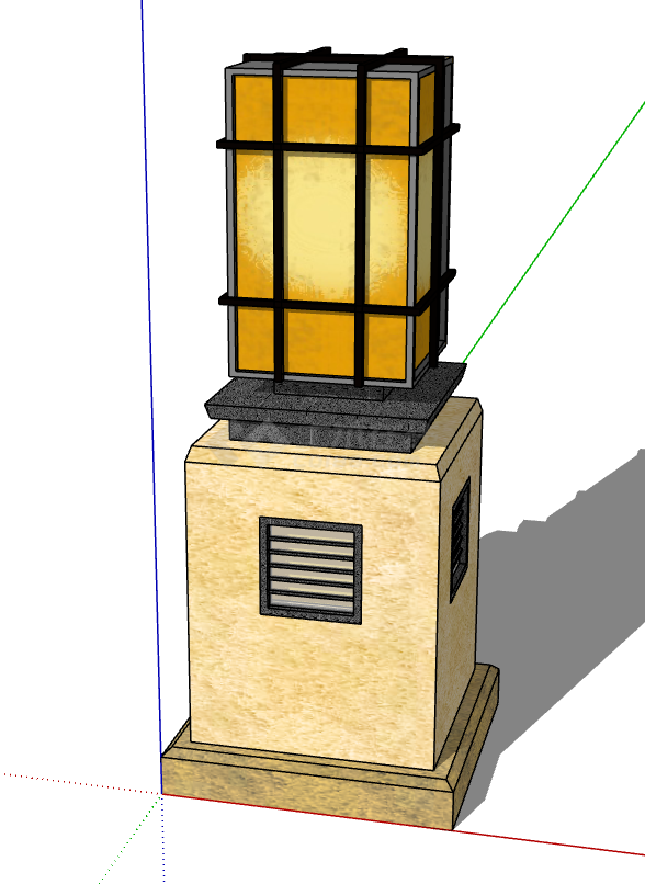 灯座可做商场通风口景观灯的SU模型-图一