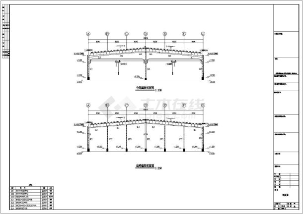 某现代标准江苏常州钢结构方案设计施工CAD图纸-图二