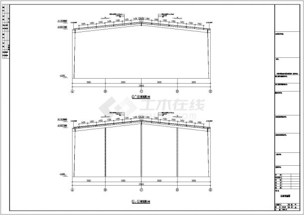 某现代标准广西南宁某公司钢结构工程设计施工CAD图纸-图二