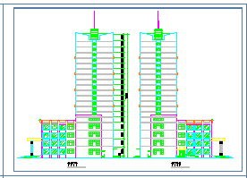 某双子塔楼高层大酒店全套CAD方案设计施工图纸_图1