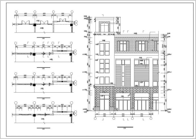 某风景度假区沿街综合广场建筑设计方案CAD图纸_图1