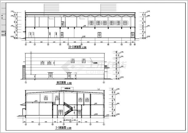 某风景度假区休闲中心水中央浴场建筑设计方案CAD图纸-图二