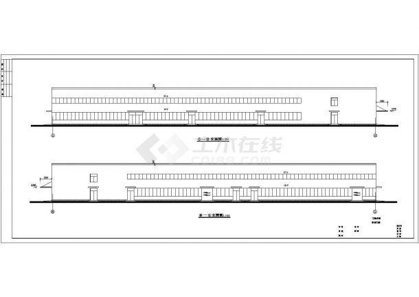 某现代标准医药主车间建筑设计详细施工CAD图纸-图二