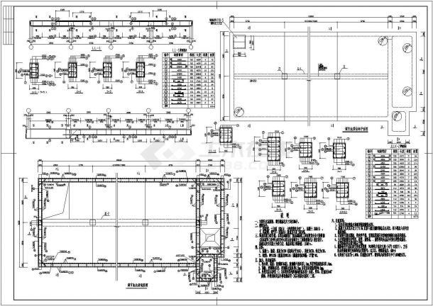 某现代标准污水调节池建筑设计详细施工CAD图纸-图二